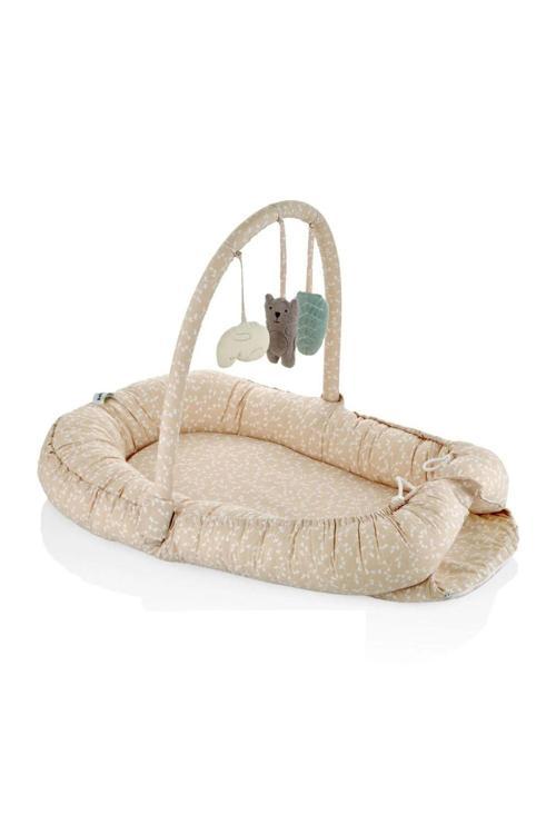 Oyuncaklı Anne Baba Yanı Yatağı - Somon Çiçek