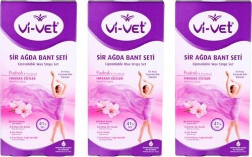 Vivet Sir Ağda Bant Seti 41'Li Pudralı X 3 Adet Liposoluble Wax Strips Set Powdered X 3 Pieces
