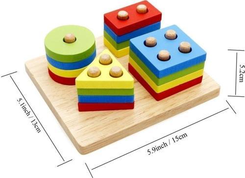 Ahşap Eğitici Geometrik Şekiller Yerleştirme Oyunu Tangram Hediyeli