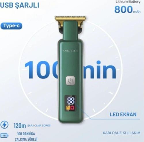 Turbo Serisi Dijital Şarj Göstergeli Pro Saç Sakal Vucut Kıl Kesme Makinesi