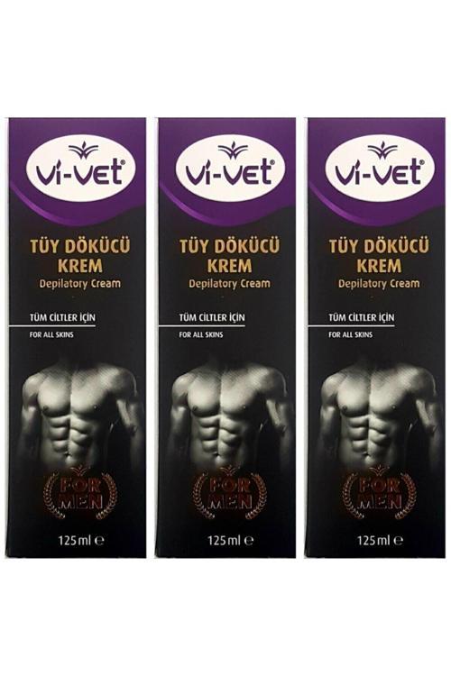 Vivet Erkek Tüy Dökücü Krem Tüm Ciltler 125Ml X 3 Adet Vivet Formen