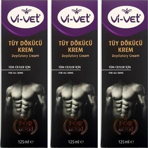 Vivet Erkek Tüy Dökücü Krem Tüm Ciltler 125Ml X 3 Adet Vivet Formen