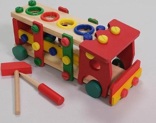 Ahşap Sök Tak Kamyon 27X12X12 Cm Eğitici Ahşap Gelişim Ve Kavram Oyuncakları Renkli