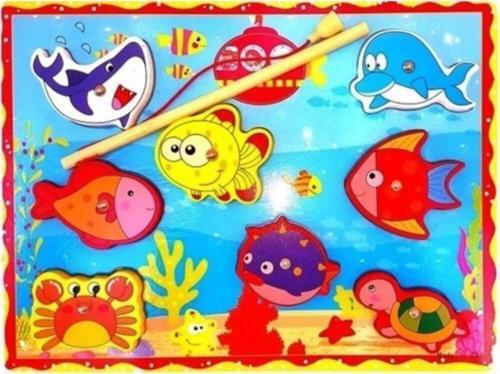 Ahşap Mıknatıslı Balık Tutma Oyunu Montessori Çocuk Etkinlik Zeka Ve Beceri Oyunu