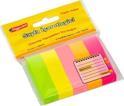 818-05 Yapışkanlı Not Kağıdı 5 Neon Renk 15x50mm