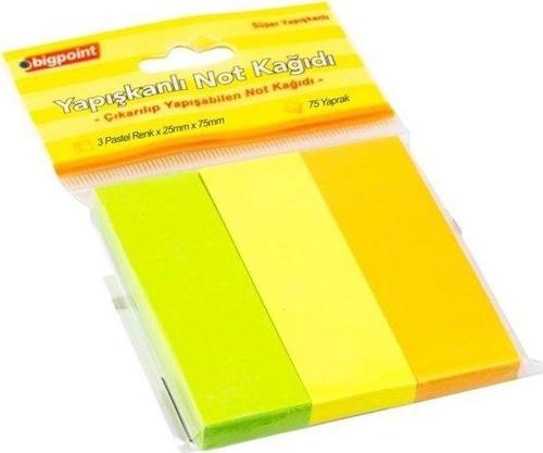 818-33 Yapışkanlı Not Kağıdı 3 Pastel Renk 25x75mm