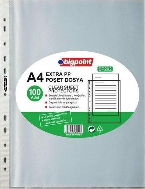 292 Poşet Dosya Extra 50 Mikron 100'lü Paket