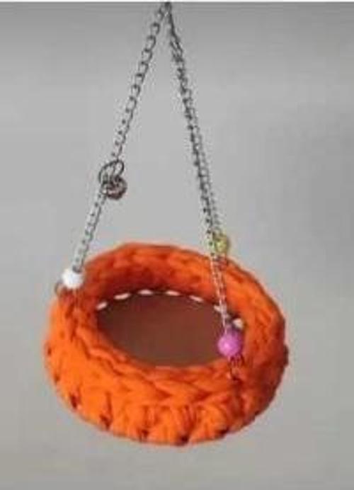El Örgülü Muhabbet kuş Hamağı Oyuncağı 12x23 cm