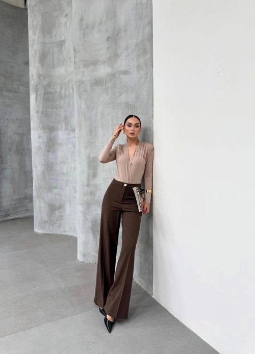 Yüksek Bel Straight Fit Palazzo Pantolon