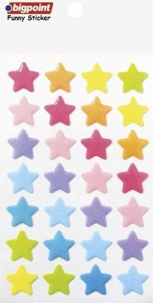 851-17 Sticker Pastel Renkli Yıldızlar Büyük Boy