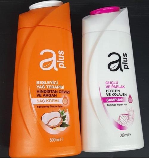 Şampuan Aplus 600 Ml Tüm Saçlar Için & Saç Kremi 600 Ml Hindistan Cevizi Ve Argan
