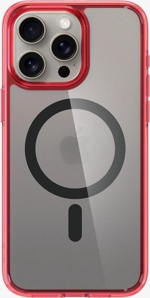 İphone 15 Pro Kılıf, Spigen Ultra Hybrid Magfit (Magsafe Uyumlu) Deep Red