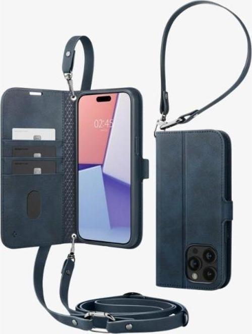 iPhone 15 Pro ile Uyumlu Kılıf Wallet S Pro Navy