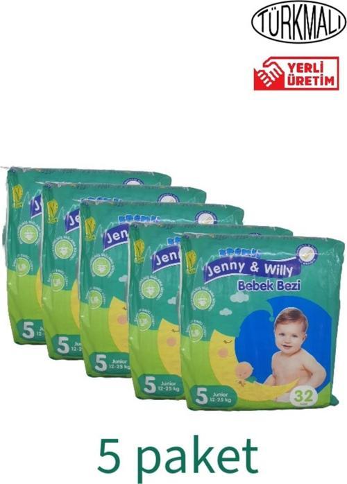 Bebek Bezi Junior (5 Numara ) 12-25 Kg 5 Li Paket 160 Adet
