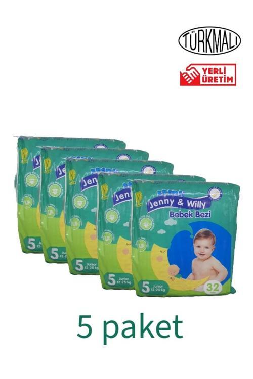 Bebek Bezi Junior (5 Numara ) 12-25 Kg 5 Li Paket 160 Adet