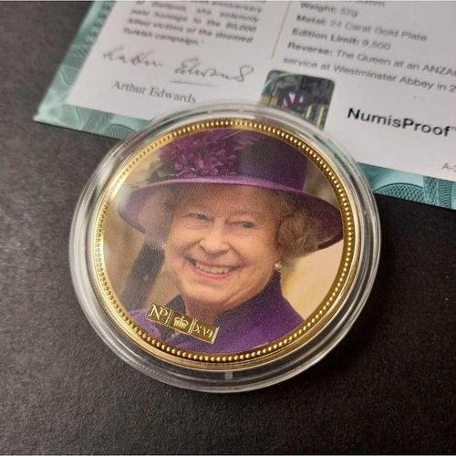 39963681b2bec24fb3 Numis Proof 2016 Kraliçe Elizabeth 24Ayar AltınKaplama Sertifikalı 52gram A-35188