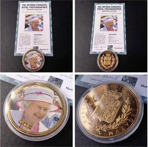 39963681b2db677829 Numis Proof 2016 Kraliçe Elizabeth 24Ayar AltınKaplama Sertifikalı 52gram A-35180