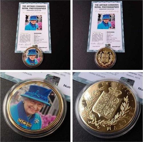 39963681b2f3eb7f6c Numis Proof 2016 Kraliçe Elizabeth 24Ayar AltınKaplama Sertifikalı 52gram A-35182