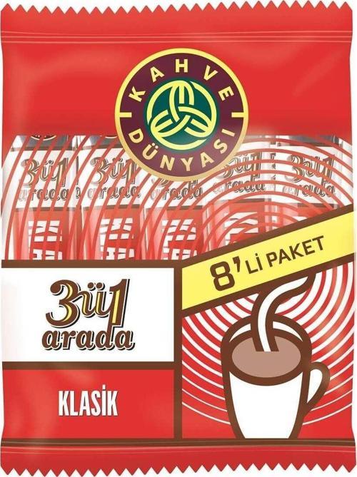 3'Ü 1 Arada Klasik Hazır Kahve 8'Li Paket