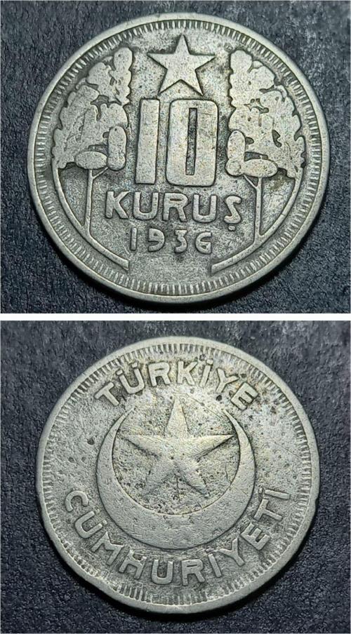 3996368168b611eb85 1936 10Kuruş (RR) Nadir çıkar ÇT/ÇT+ eski yerli madeni para