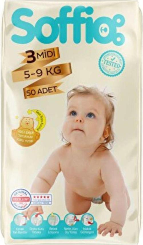 Bebek Bezi No:3 Midi / 50 Adet / 5-9 Kg
