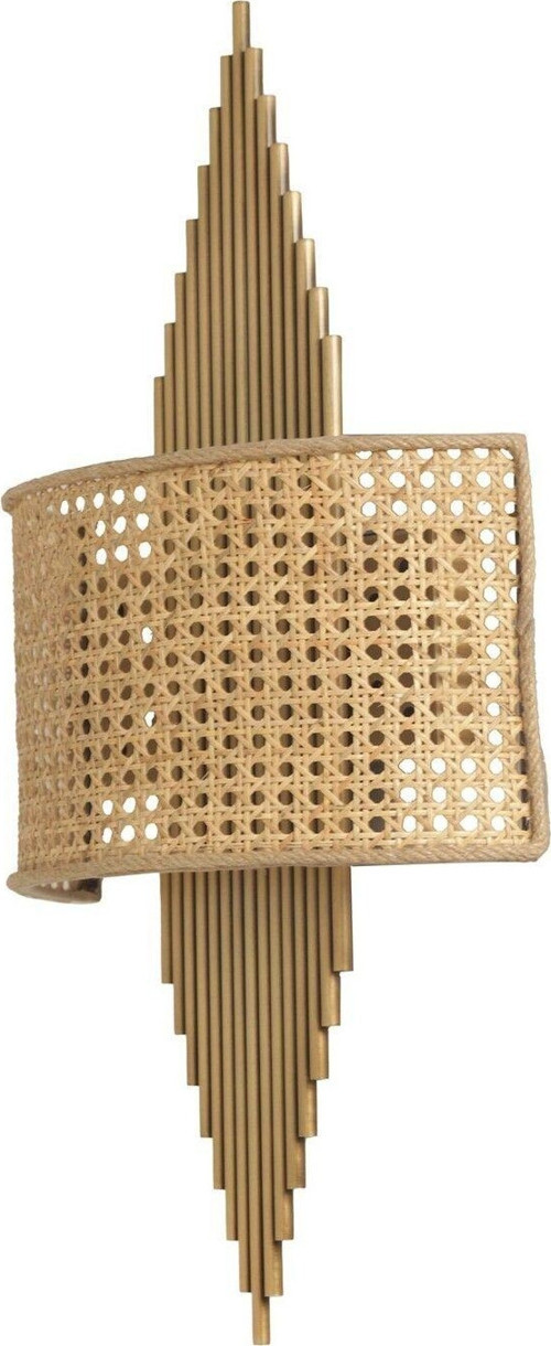 Hande Eskitme Oval Rattan Abajurlu Aplik