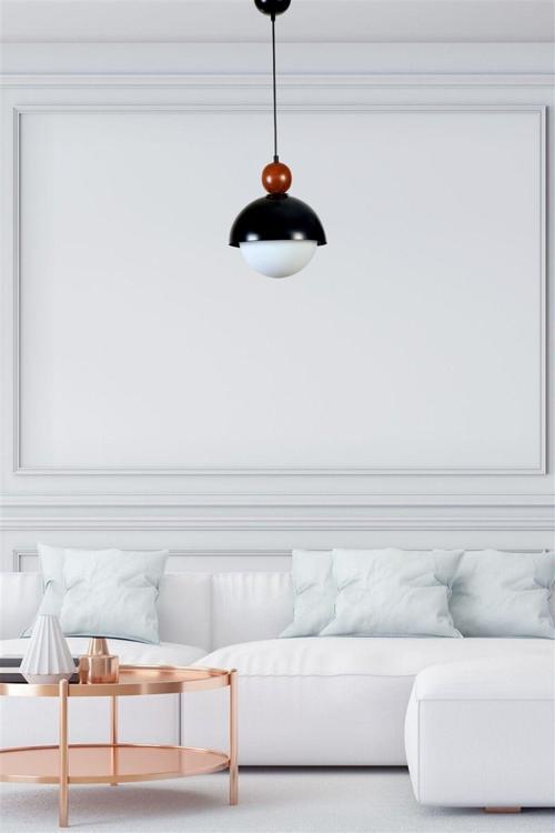 Retro 3 Siyah Beyaz Camlı Sarkıt