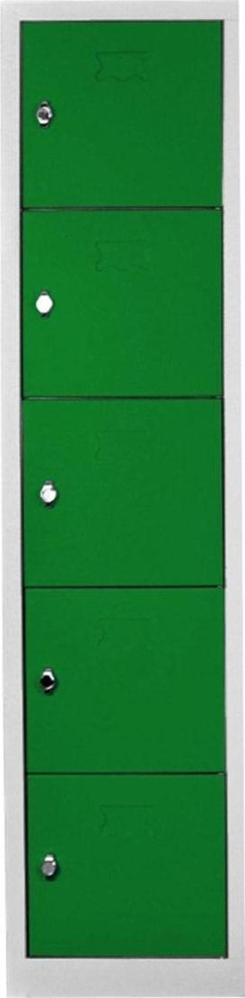 5 Gözlü Gri-Yeşil Öğretmen Öğrenci Dolabı