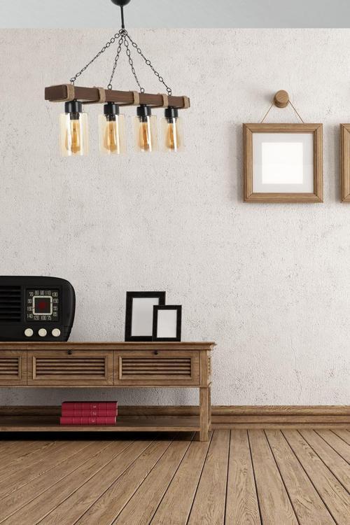 Jasmin 4 Lü Ahşap Ceviz Silindir Bal Camlı