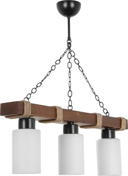 Jasmin 3 Lü Ahşap Ceviz Silindir Opal Camlı