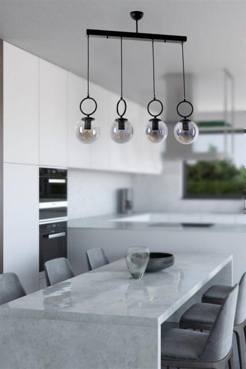 Morino 4 Lü Sıralı Füme Camlı Siyah Sarkıt