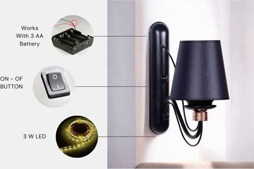 Yeni Berfin Pilli Siyah Aplik Siyah Abajurlu