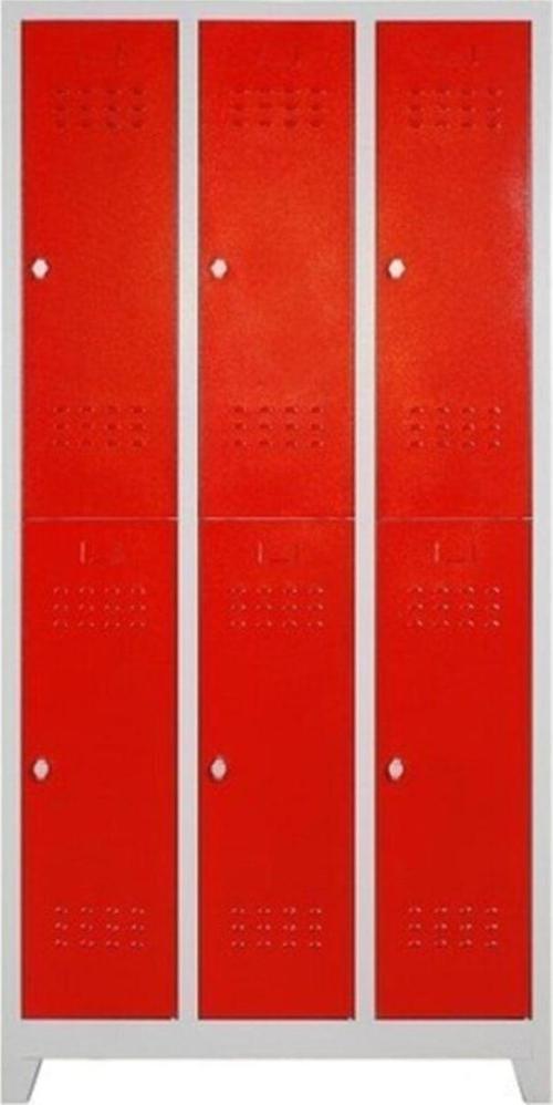 Kırmızı 6'lı Soyunma Dolabı 97x200x37 cm