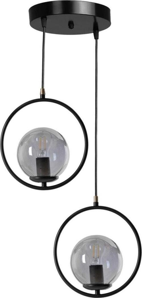 Ring 2 Li Tepsili Füme Camlı Siyah Sarkıt