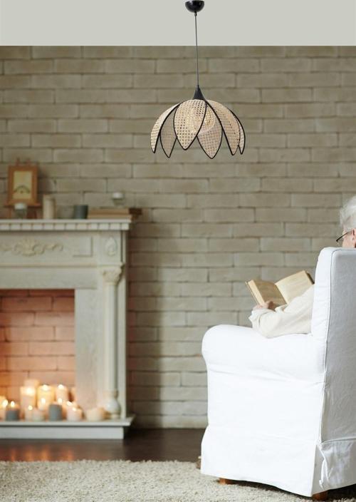 Papatya Büyük Tekli Rattan Sarkıt