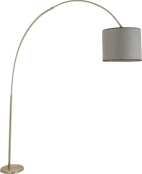 Deve Boynu Mat Krom Lambader Pramit Hasır Gri Abajurlu