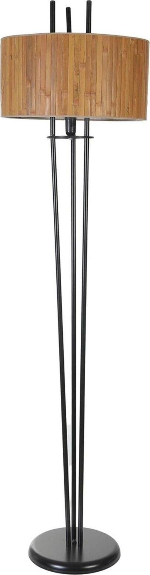 Belen Siyah Lambader Silindir Bambu 01 Abajurlu