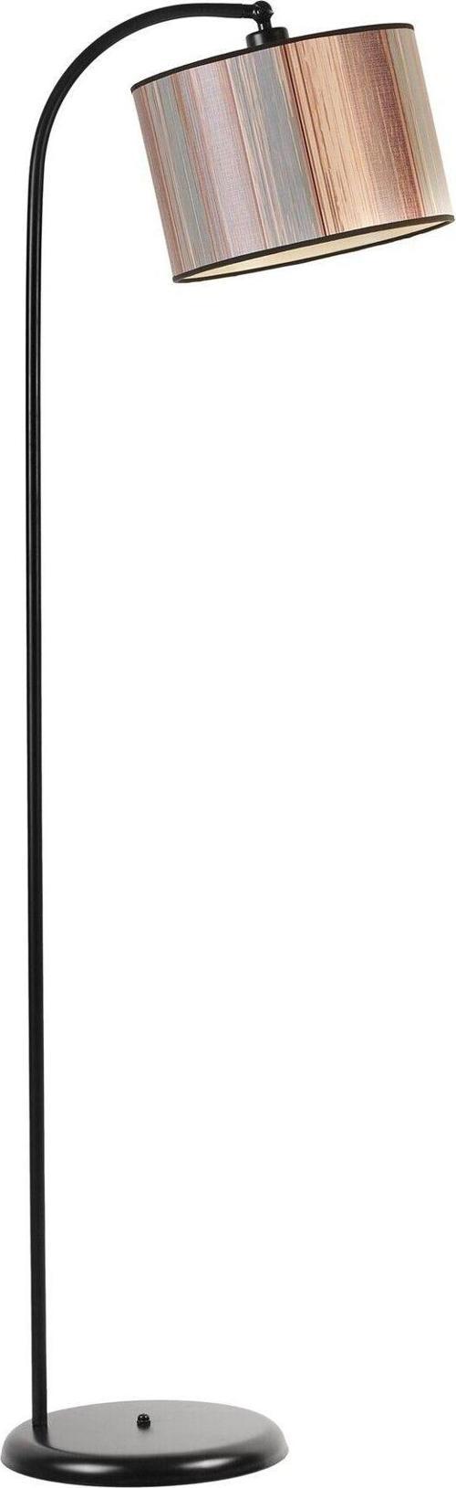 Azra Siyah Silindir Renkli Abajurlu Lambader