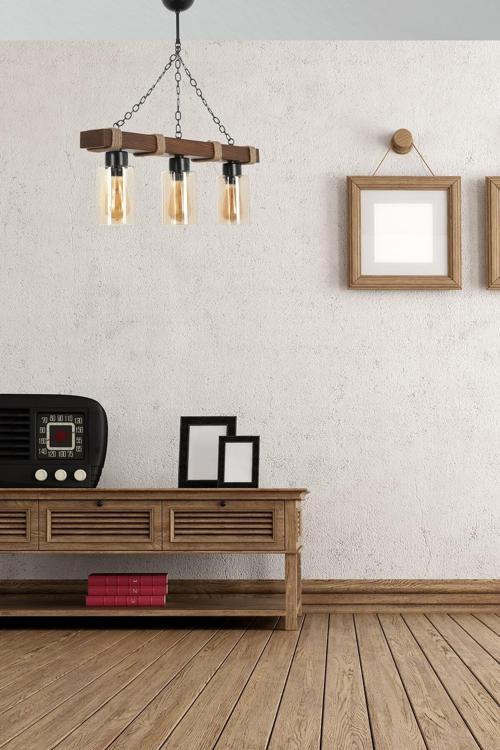 Jasmin 3 Lü Ahşap Ceviz Silindir Bal Camlı