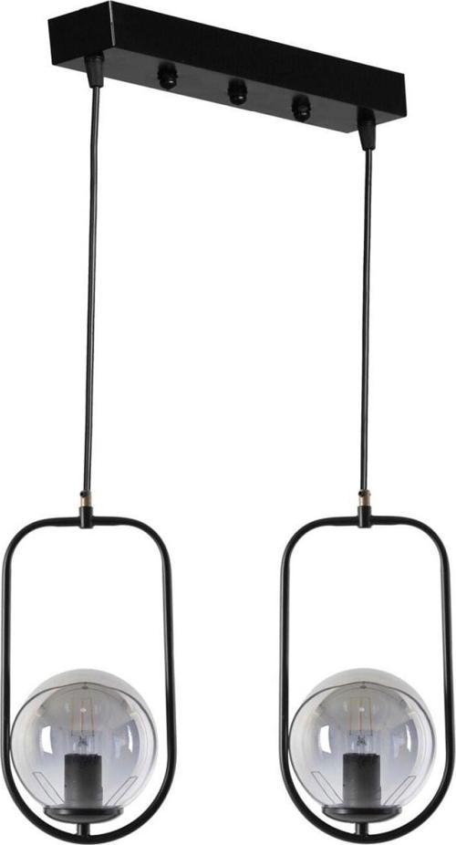 Ahu 2 Li Sıralı Füme Camlı Siyah Sarkıt