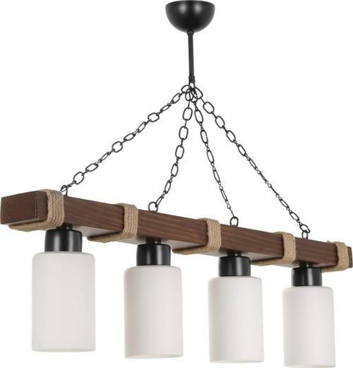 Jasmin 4 Lü Ahşap Ceviz Silindir Opal Camlı