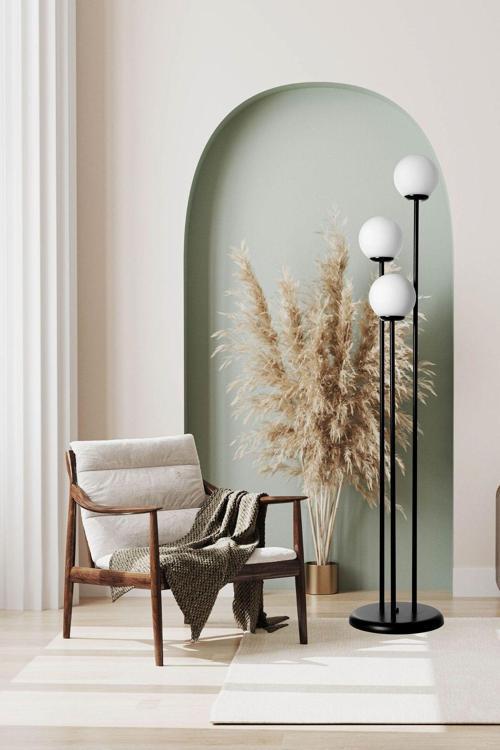 Judy 3 Lü Siyah Beyaz Camlı Lambader