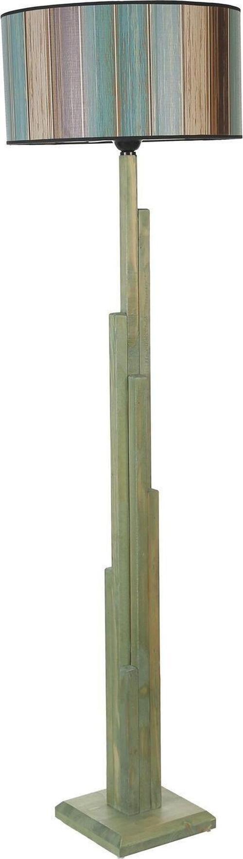 Kule Yeşil Lambader Silidir Renkli Abajurlu