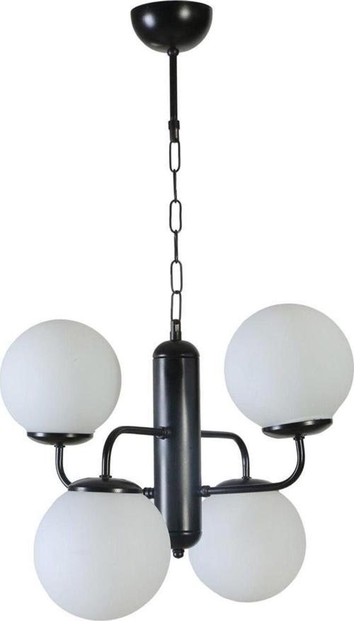 Pekin 4 Lü Siyah Beyaz Camlı Avize