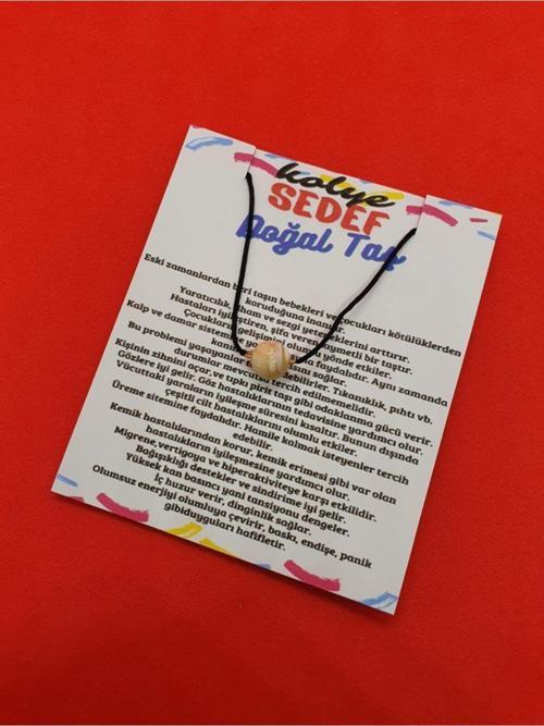 Sertifikalı Sedef Taşı Kolye Ayarlanabilir Orijinal Doğal Taş Çok Fonksiyonlu Kolye