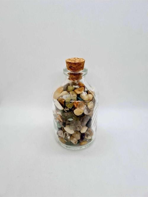 Sertifikalı Tüp Şişede Karışık Doğal Taş Delikli Doğal Taş 7.4x4.2 Cm