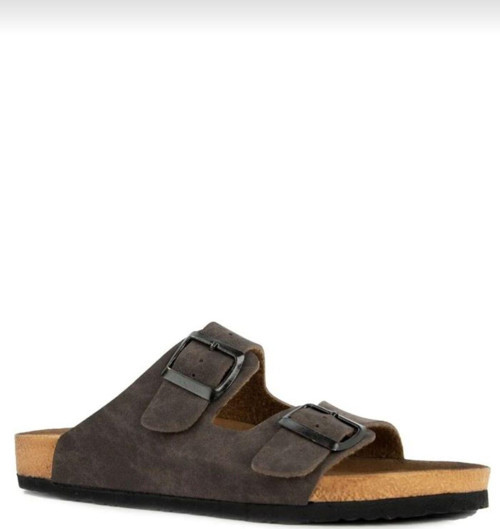 Erkek Terlik Kahve Nubuk Tokalı Unisex Günlük Terlik 41