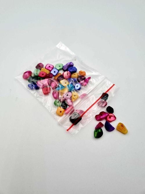 Sertifikalı Renkli Sedef Kırık Doğal Taş - 10 gr Delikli Doğal Taş