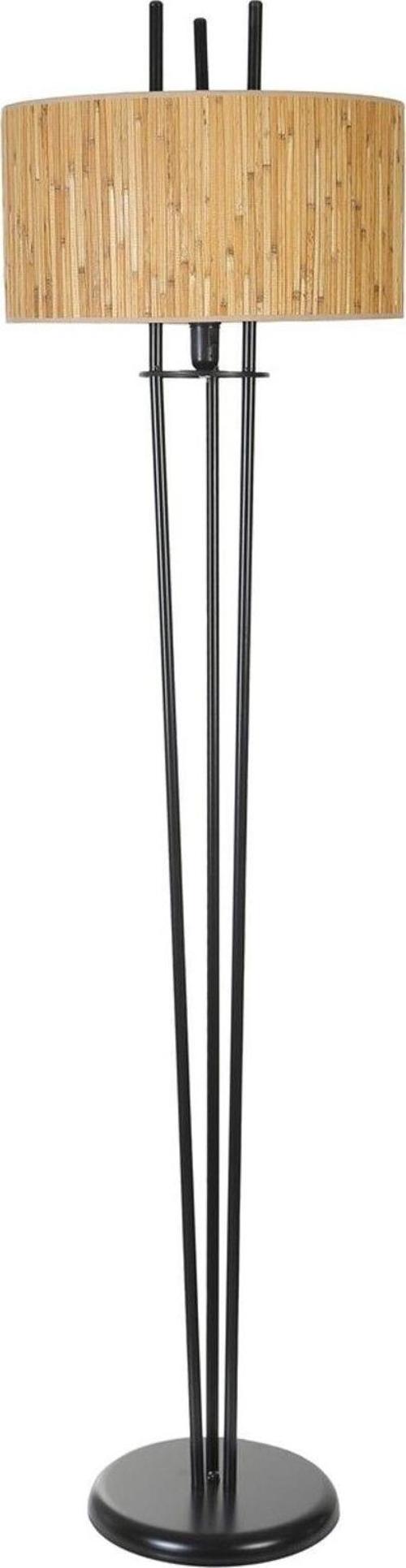 Belen Siyah Lambader Silindir Bambu 07 Abajurlu