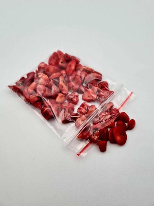 Sertifikalı Mercan Kırık Doğal Taş - 20 gr Delikli